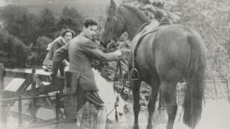 Princess Margaret and Peter Townsend with horses