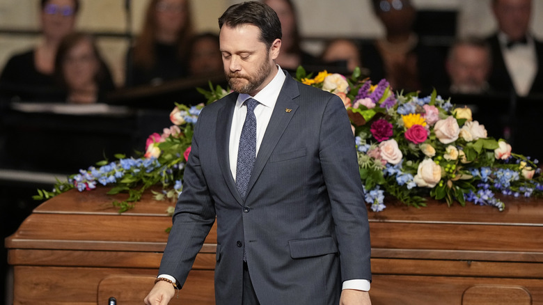 Jason Carter after giving eulogy