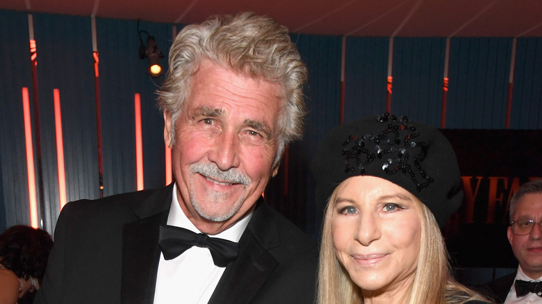 Barbra Streisand poses with husband James Brolin