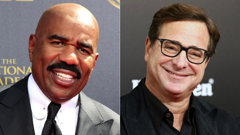 Steve Harvey and Bob Saget smiling