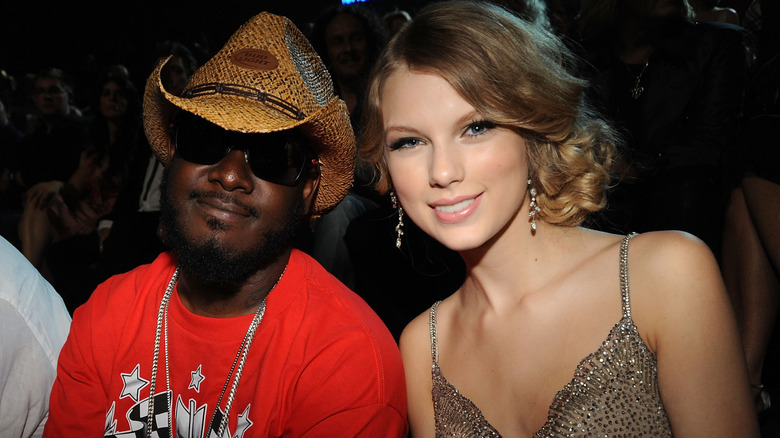 T-Pain and Taylor Swift smiling