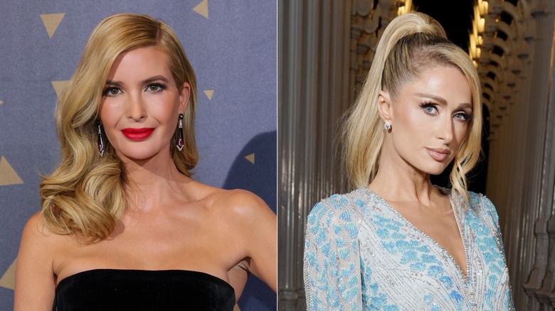 Split image of Ivanka Trump and Paris Hilton posing for the camera