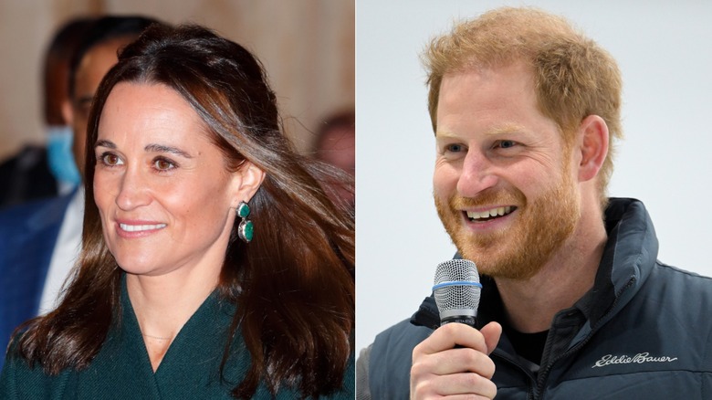 Pippa Middleton smiling & Prince Harry smiling