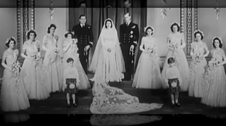 Queen Elizabeth, Prince Philip and the bridal party