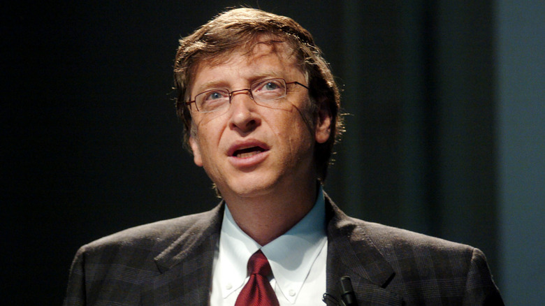 Young Bill Gates at a speaking event