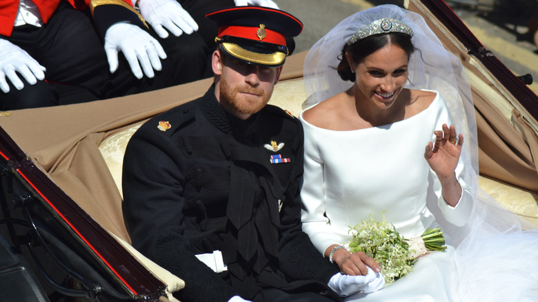 Meghan Markle and Prince Harry on their wedding day