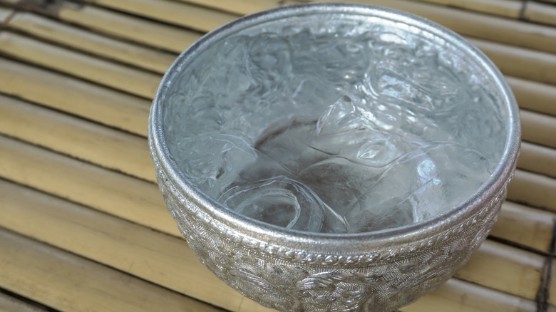  Bowl of water with ice
