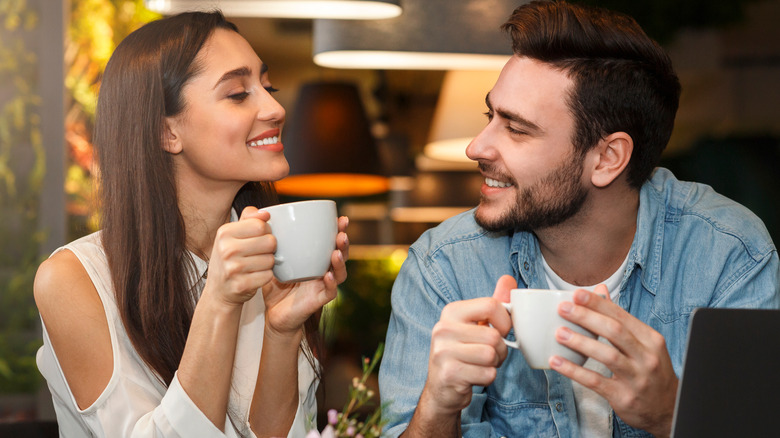 Drinking coffee together