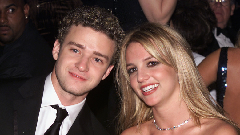 Justin Timberlake in tux with Britney Spears