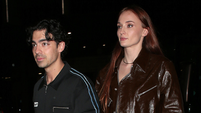 Joe Jonas and Sophie Turner walking