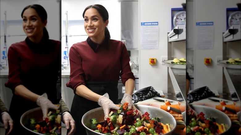 Meghan Markle preparing food