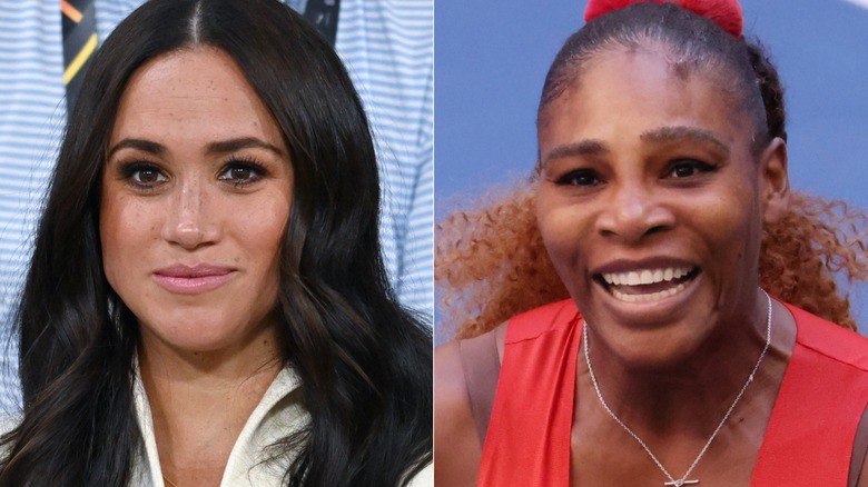 Meghan Markle, Serena Williams split image