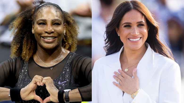 Serena Williams, Meghan Markle split image