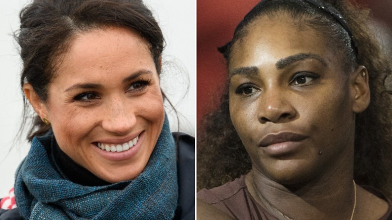 Meghan Markle, Serena Williams split image