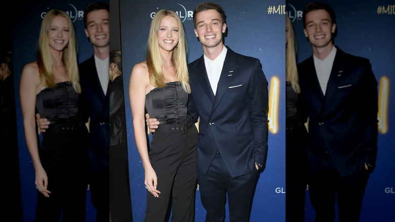 Abby Champion and Patrick Schwarzenegger smiling