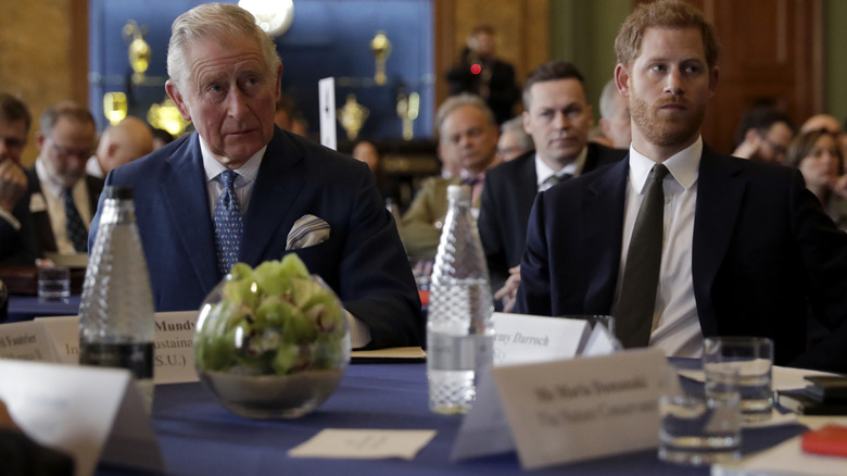 Prince Harry and King Charles at conference