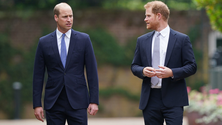 Prince William and Prince Harry walking together