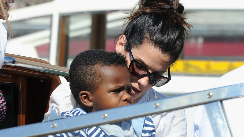 Sandra Bullock with her son Louis