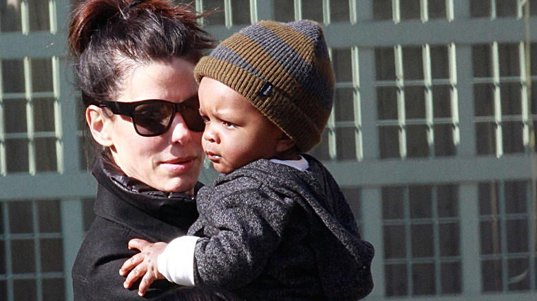 Sandra Bullock and her son Louis