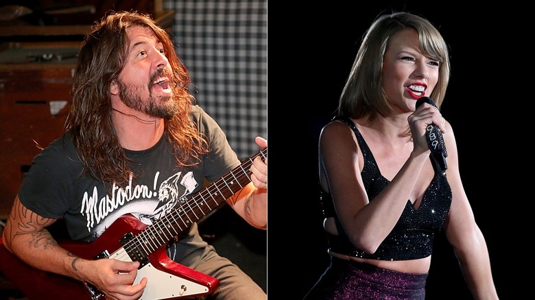 Dave Grohl and Taylor Swift split image 