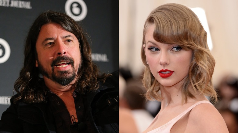 Dave Grohl and Taylor Swift split image