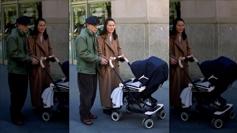 Woody Allen and Soon-Yi Previn with their baby