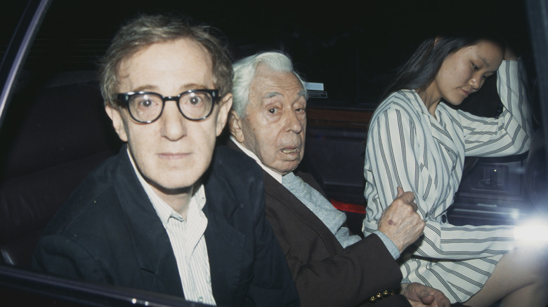 Woody Allen and Soon-Yi Previn in a car