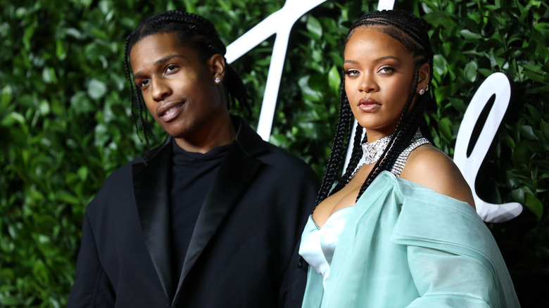 A$AP Rocky and Rihanna on the red carpet 