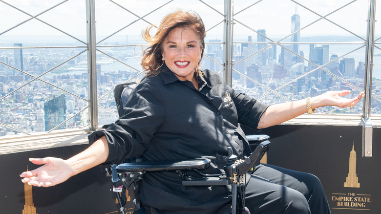 Abby Lee Miller smiling at the Empire State Building