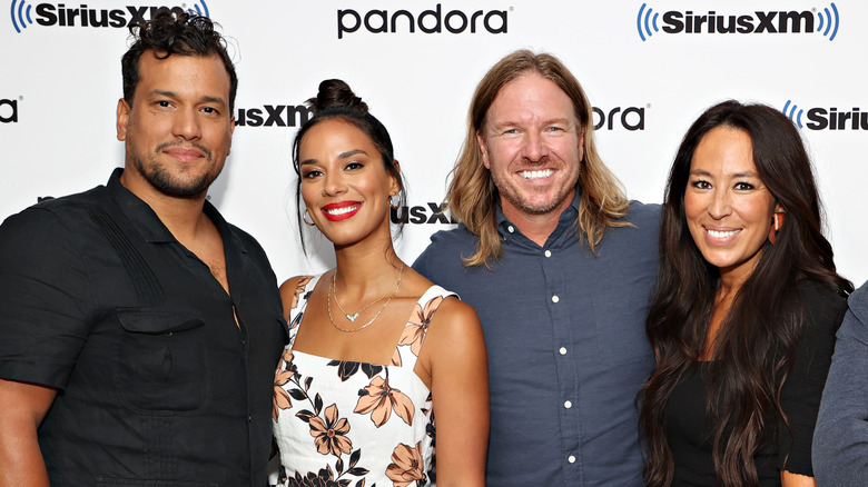 Abner Ramirez and Amanda Sudano with Chip and Joanna Gaines