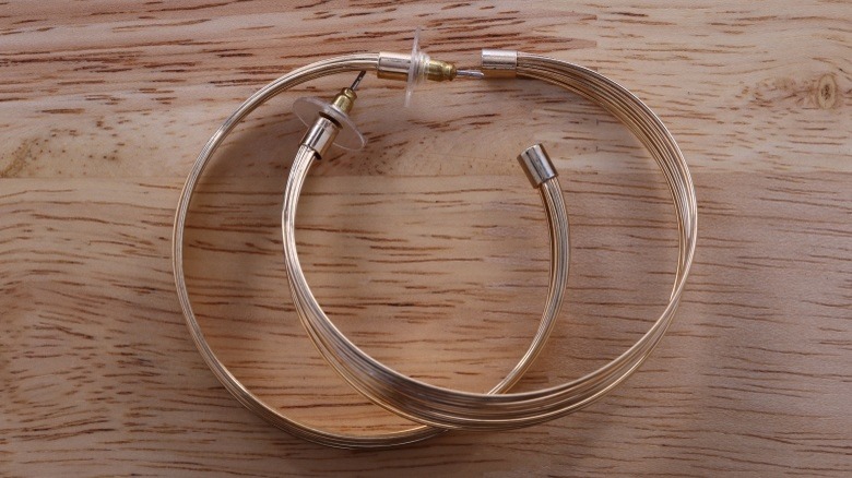 gold hoop earrings as accessories