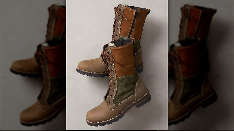 Rugged multicolor leather boots