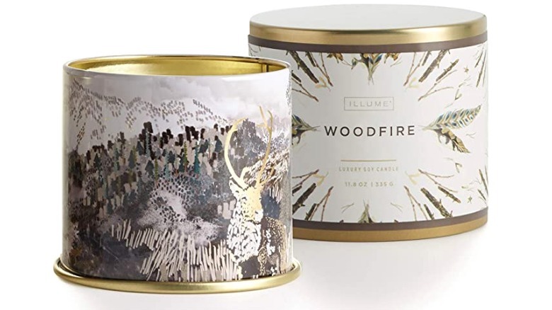 Wood fire themed candle