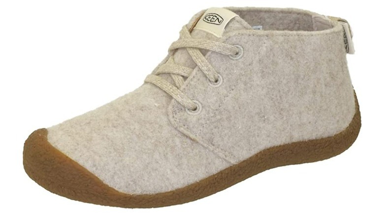 Natural colored wool bootie shoes