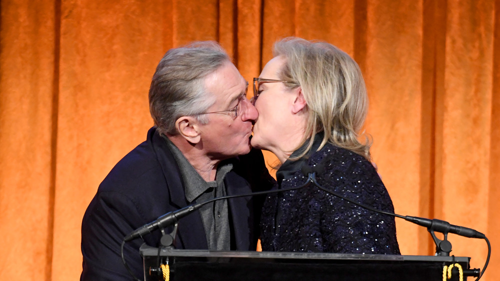 Meryl Streep and Robert DeNiro kissing