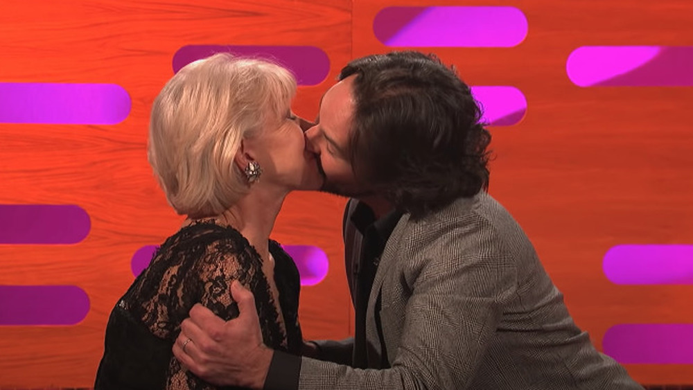 Paul Rudd and Helen Mirren kissing