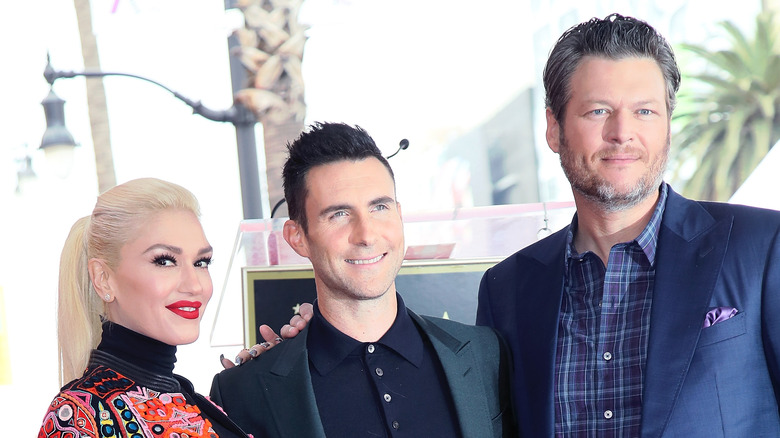 Adam Levine with Blake Shelton and Gwen Stefani