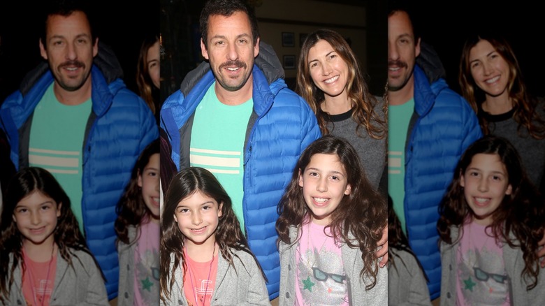 Adam Sandler with wife and kids