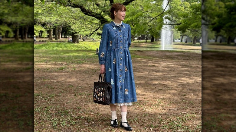 Vintage-style denim coat dress 