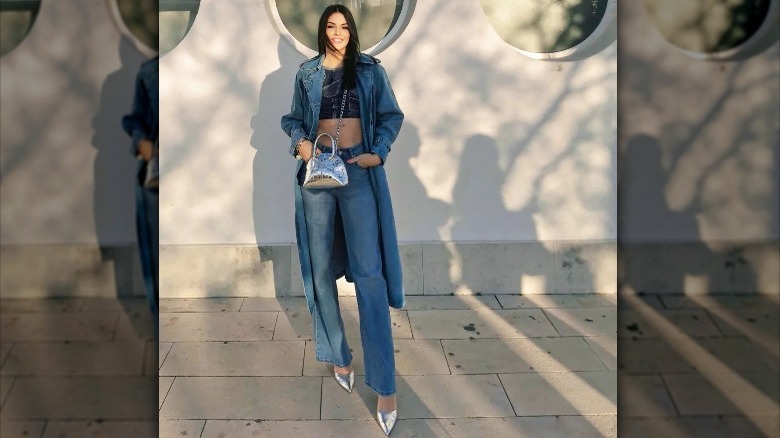 Denim-on-denim outfit 