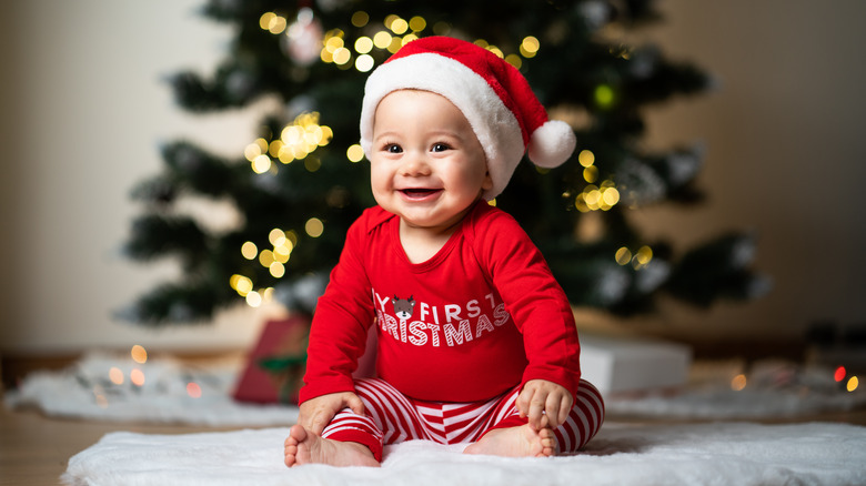 baby at christmas 