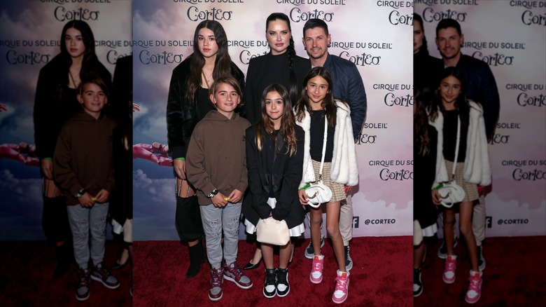 Adriana Lima and family at Corteo premier 