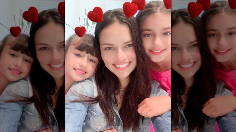 Adriana Lima with daughters