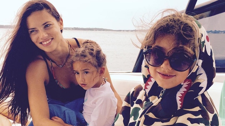 Adriana Lima with daughters Valentina and Sienna