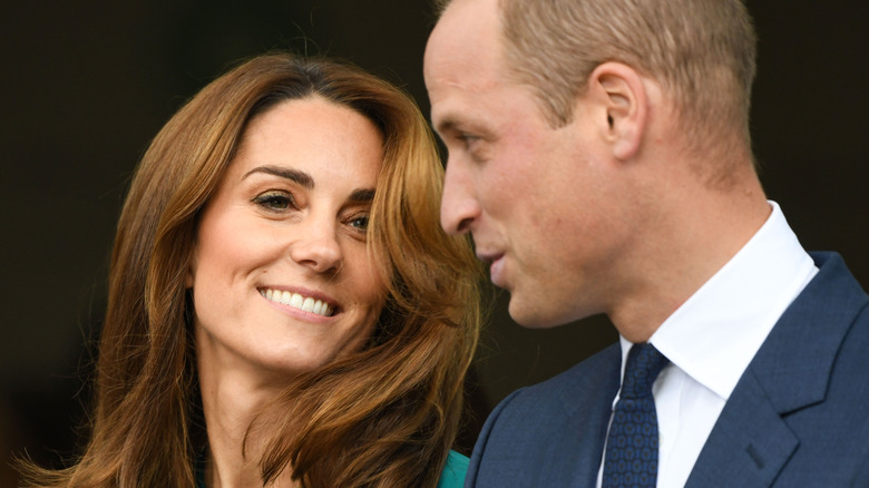 Princess Catherine looking at Prince William