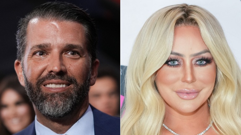 A split image of Donald Trump Jr. and Aubrey O'Day