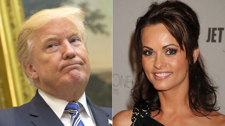 Split image of Donald Trump and Karen McDougal