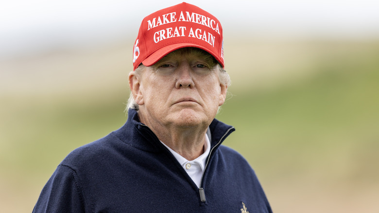 Donald Trump wearing MAGA hat