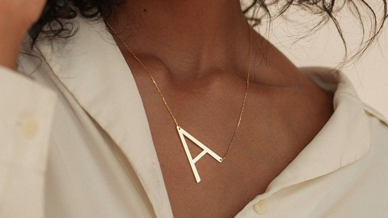 etsy Sideways Initial Necklace