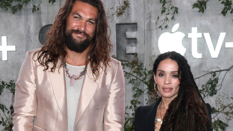 Jason Momoa and Lisa Bonet smiling